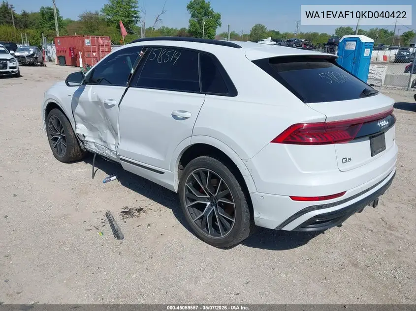 2019 Audi Q8 55 Premium VIN: WA1EVAF10KD040422 Lot: 45059557