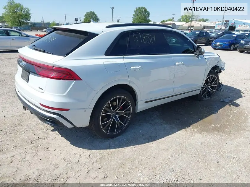 2019 Audi Q8 55 Premium VIN: WA1EVAF10KD040422 Lot: 45059557