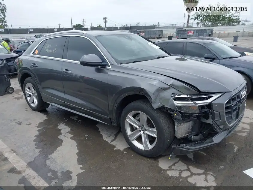2019 Audi Q8 55 Premium VIN: WA1AVAF10KD013705 Lot: 45120311