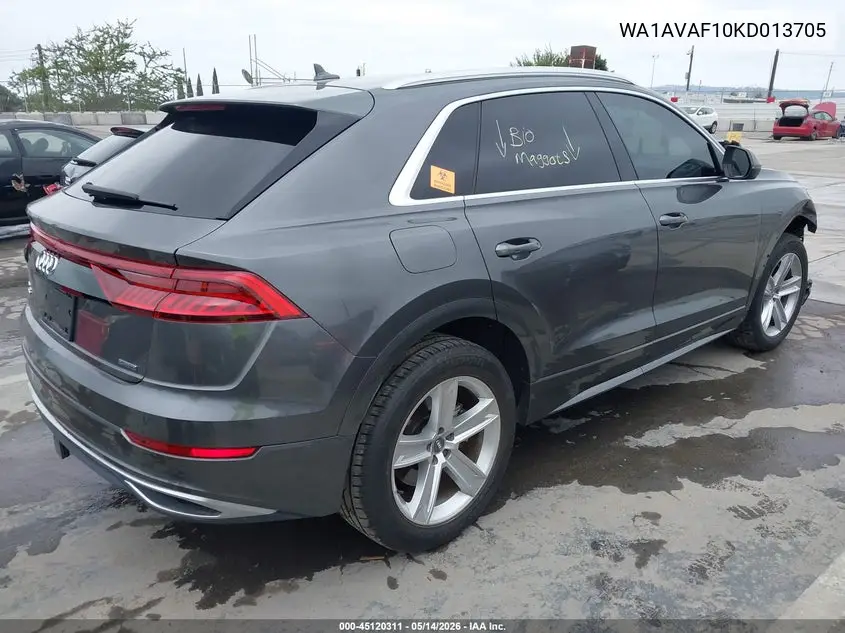 2019 Audi Q8 55 Premium VIN: WA1AVAF10KD013705 Lot: 45120311