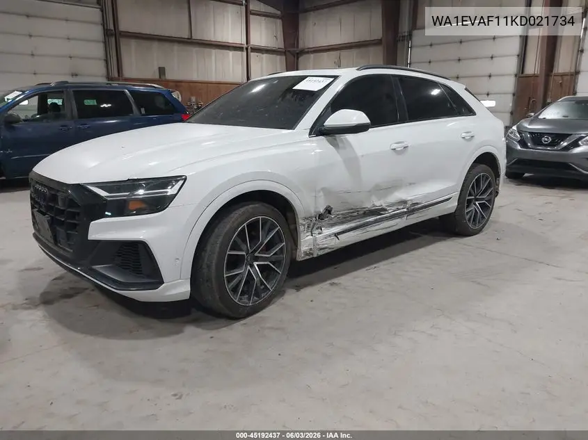 2019 Audi Q8 55 Premium VIN: WA1EVAF11KD021734 Lot: 45192437