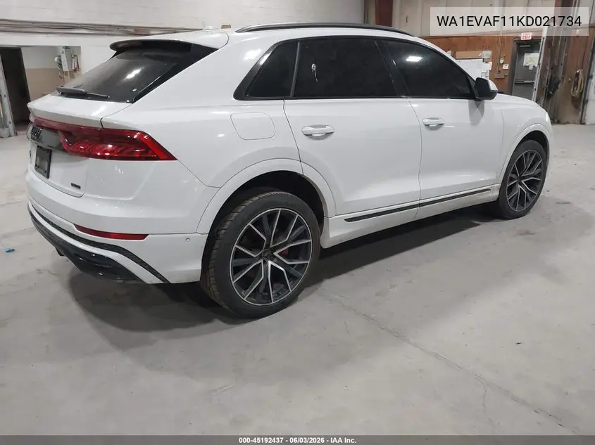 2019 Audi Q8 55 Premium VIN: WA1EVAF11KD021734 Lot: 45192437