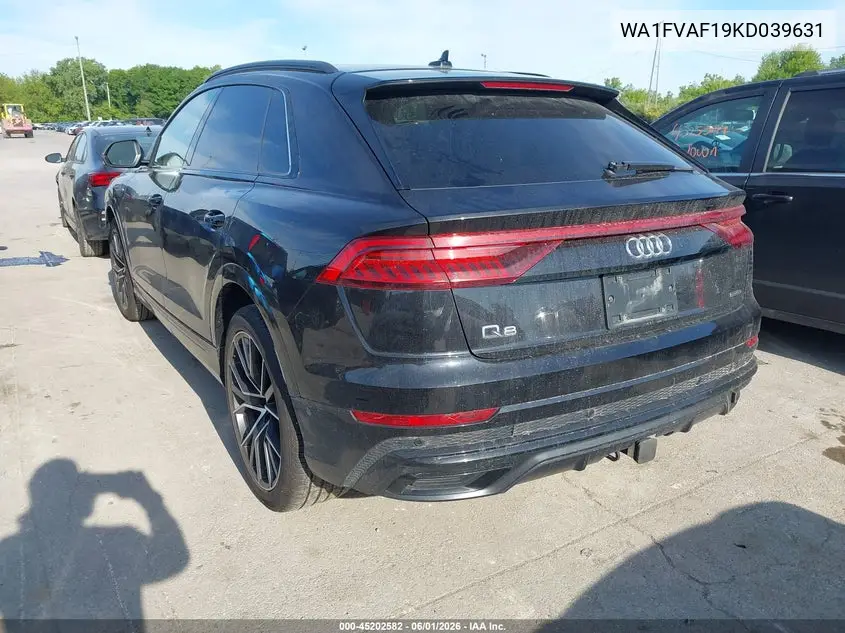 2019 Audi Q8 55 Premium VIN: WA1FVAF19KD039631 Lot: 45202582