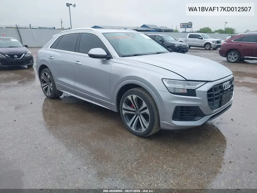 2019 Audi Q8 55 Premium VIN: WA1BVAF17KD012507 Lot: 45206593