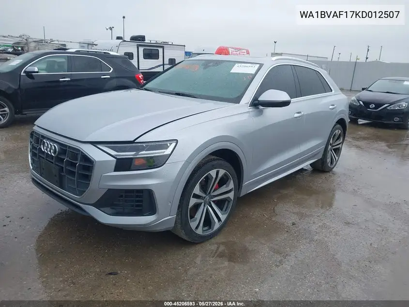 2019 Audi Q8 55 Premium VIN: WA1BVAF17KD012507 Lot: 45206593
