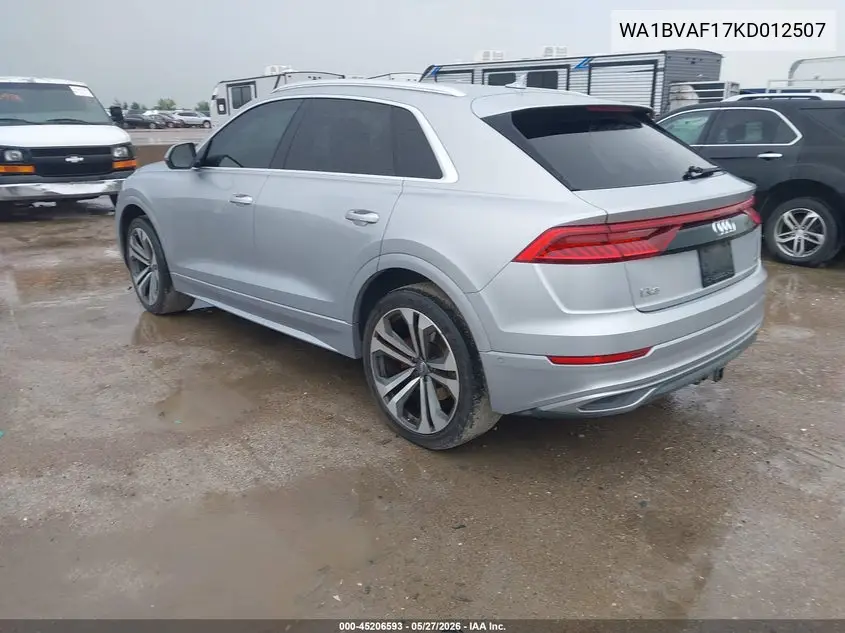 2019 Audi Q8 55 Premium VIN: WA1BVAF17KD012507 Lot: 45206593