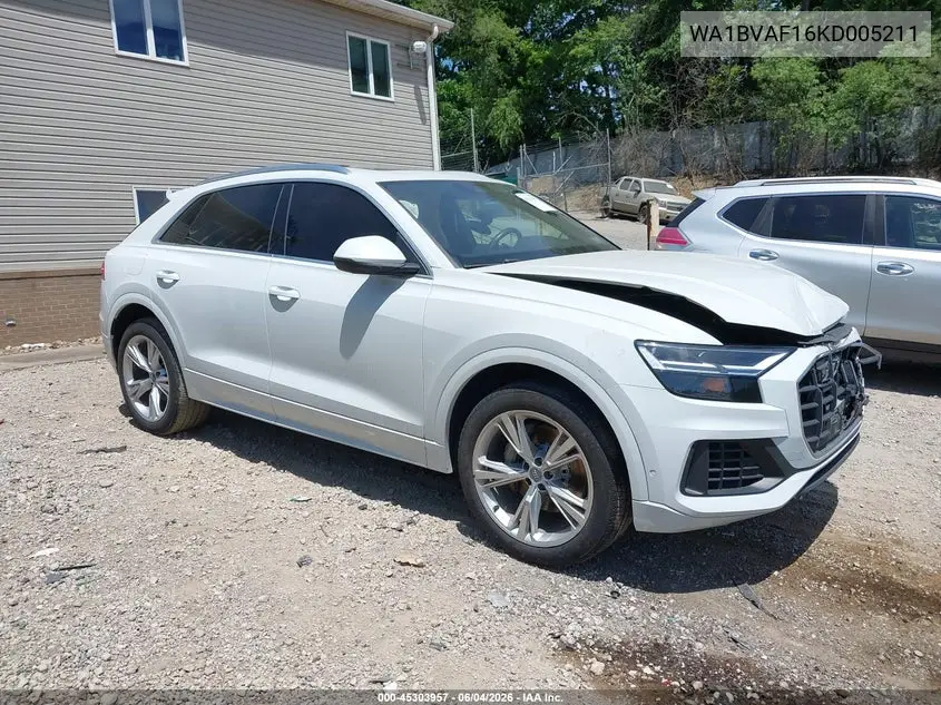 2019 Audi Q8 55 Premium VIN: WA1BVAF16KD005211 Lot: 45303957
