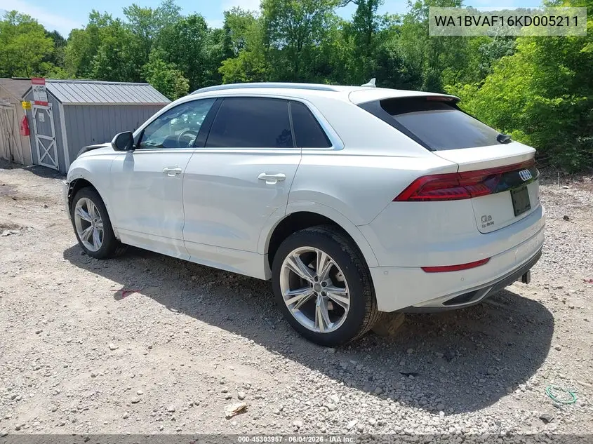2019 Audi Q8 55 Premium VIN: WA1BVAF16KD005211 Lot: 45303957