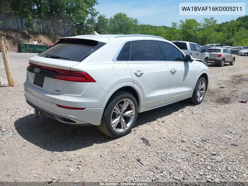 2019 Audi Q8 55 Premium VIN: WA1BVAF16KD005211 Lot: 45303957