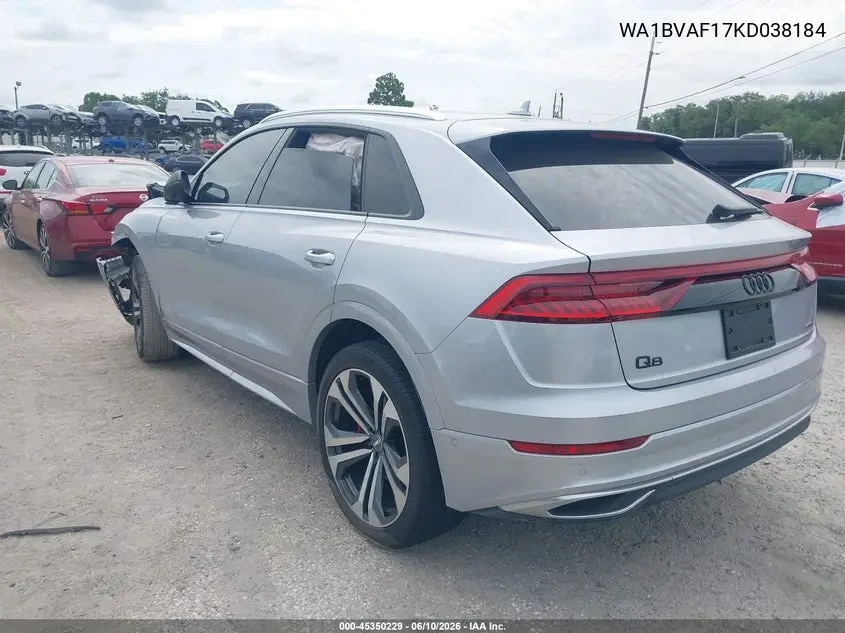2019 Audi Q8 55 Premium VIN: WA1BVAF17KD038184 Lot: 45350229