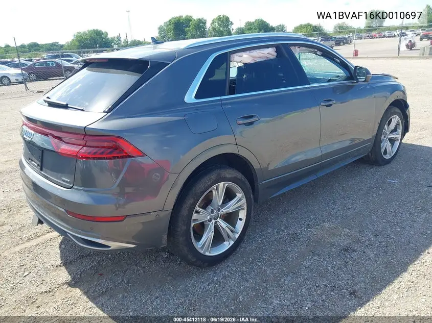 2019 Audi Q8 55 Premium VIN: WA1BVAF16KD010697 Lot: 45412118