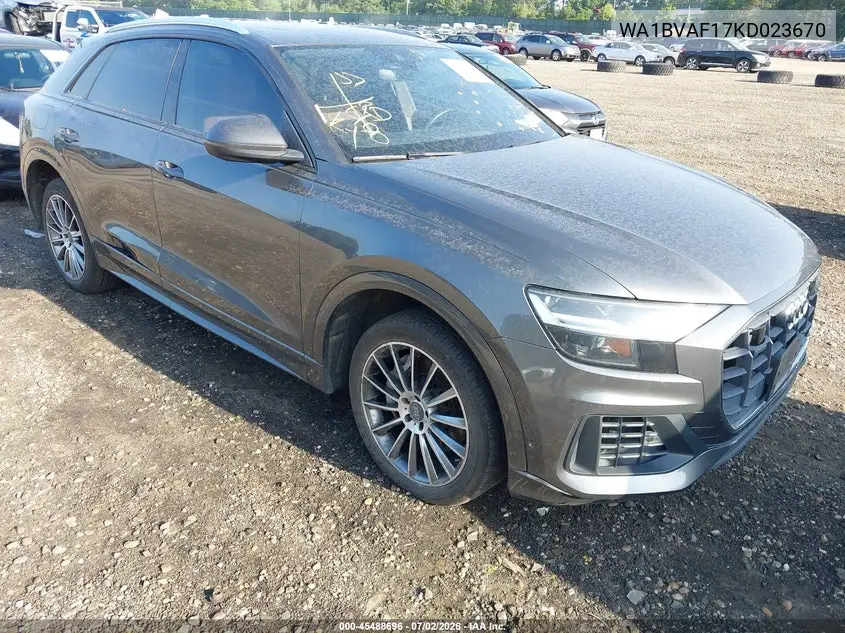 2019 Audi Q8 55 Premium VIN: WA1BVAF17KD023670 Lot: 45488696