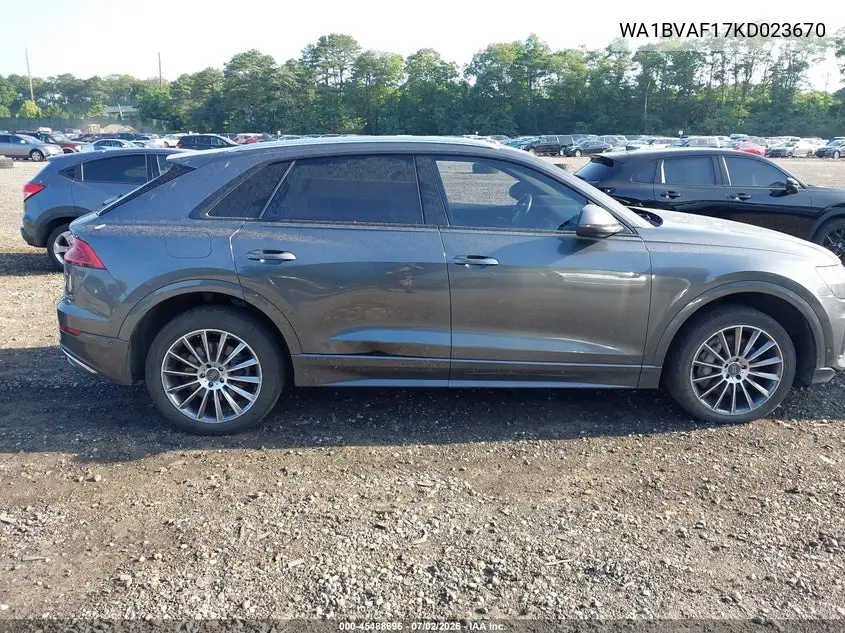 2019 Audi Q8 55 Premium VIN: WA1BVAF17KD023670 Lot: 45488696