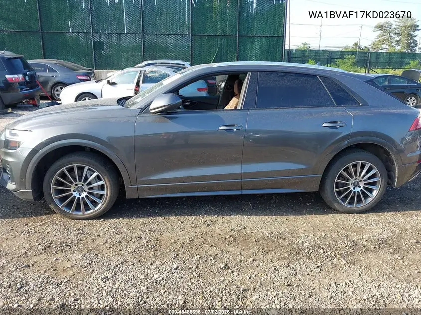 2019 Audi Q8 55 Premium VIN: WA1BVAF17KD023670 Lot: 45488696