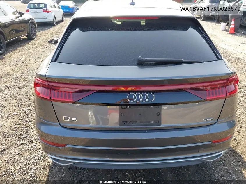 2019 Audi Q8 55 Premium VIN: WA1BVAF17KD023670 Lot: 45488696