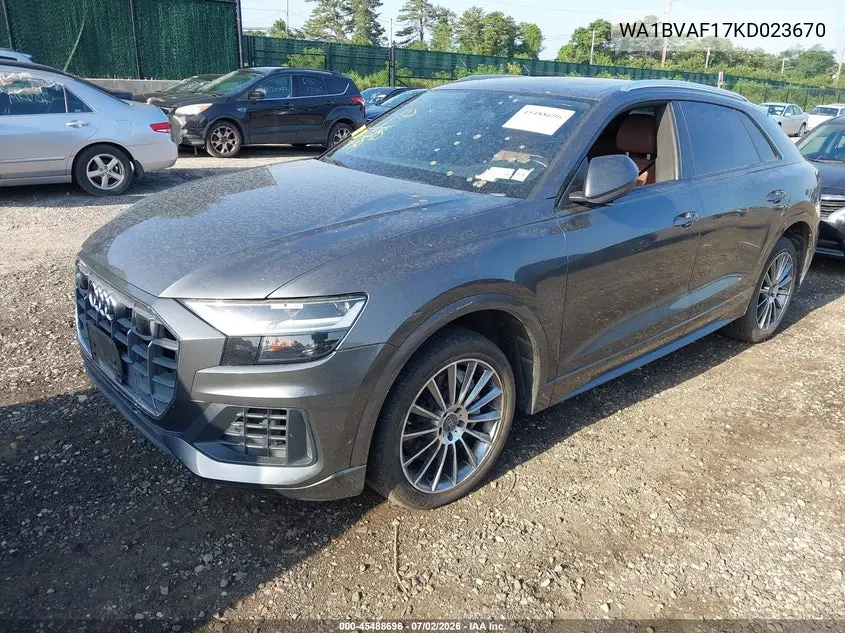 2019 Audi Q8 55 Premium VIN: WA1BVAF17KD023670 Lot: 45488696