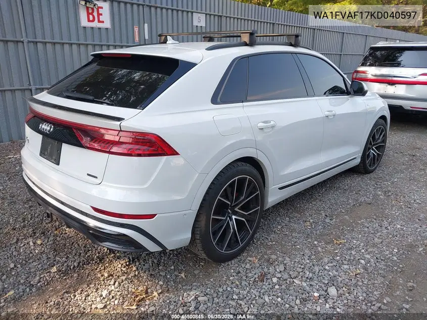 2019 Audi Q8 55 Premium VIN: WA1FVAF17KD040597 Lot: 45500845
