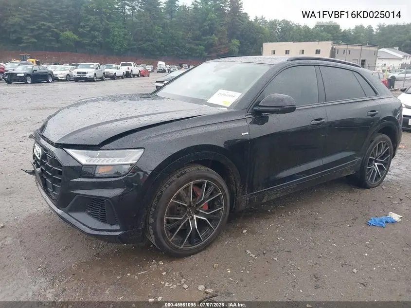 2019 Audi Q8 55 Premium VIN: WA1FVBF16KD025014 Lot: 45561095