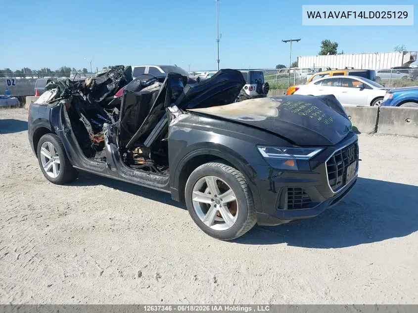 2020 Audi Q8 Premium VIN: WA1AVAF14LD025129 Lot: 12637346