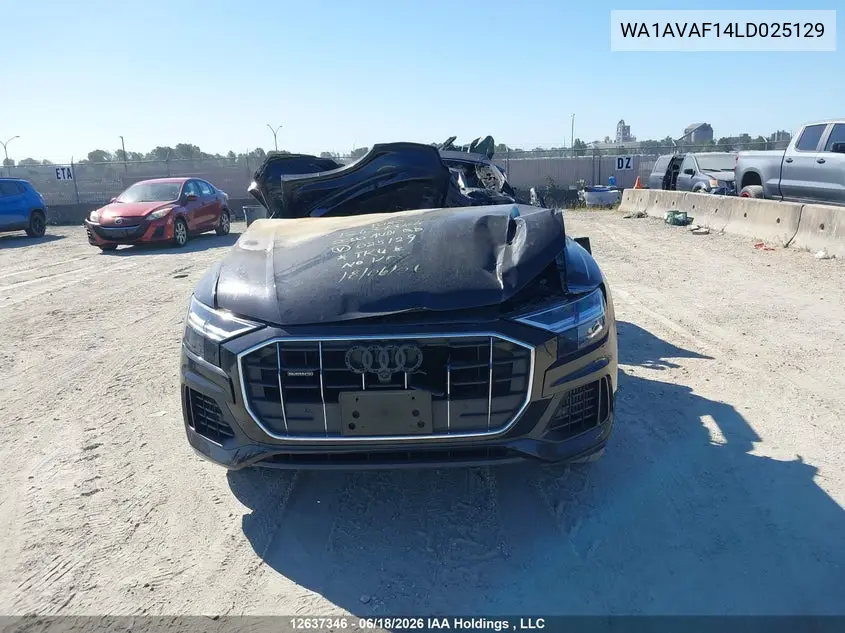 2020 Audi Q8 Premium VIN: WA1AVAF14LD025129 Lot: 12637346