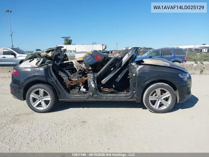 2020 Audi Q8 Premium VIN: WA1AVAF14LD025129 Lot: 12637346