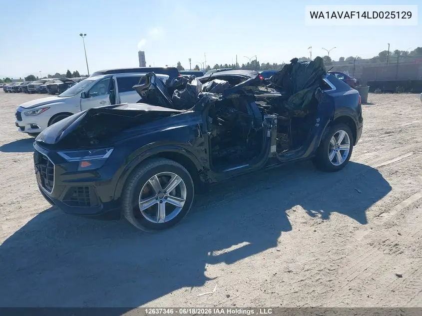 2020 Audi Q8 Premium VIN: WA1AVAF14LD025129 Lot: 12637346