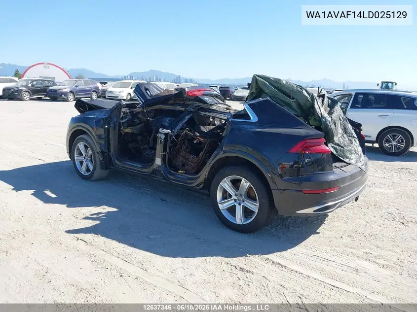 2020 Audi Q8 Premium VIN: WA1AVAF14LD025129 Lot: 12637346