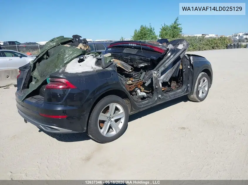 2020 Audi Q8 Premium VIN: WA1AVAF14LD025129 Lot: 12637346
