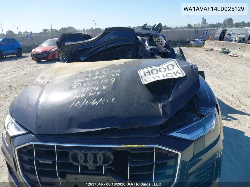 2020 Audi Q8 Premium VIN: WA1AVAF14LD025129 Lot: 12637346