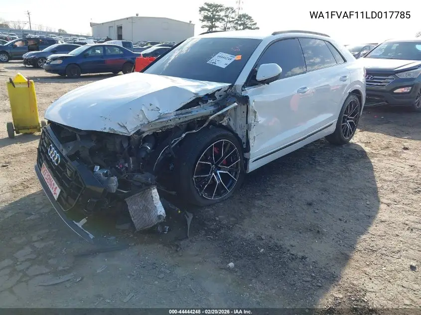 2020 Audi Q8 Prestige 55 Tfsi Quattro Tiptronic VIN: WA1FVAF11LD017785 Lot: 44444248