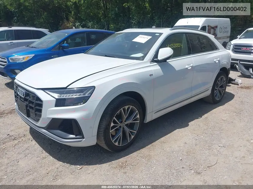 2020 Audi Q8 Prestige 55 Tfsi Quattro Tiptronic VIN: WA1FVAF16LD000402 Lot: 45520274
