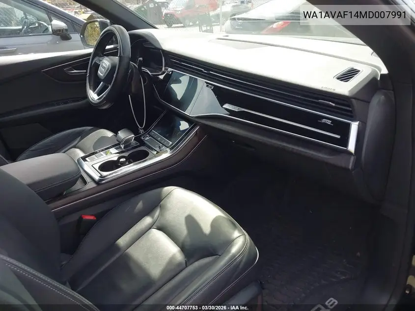 2021 Audi Q8 Premium 55 Tfsi Quattro Tiptronic VIN: WA1AVAF14MD007991 Lot: 44707753
