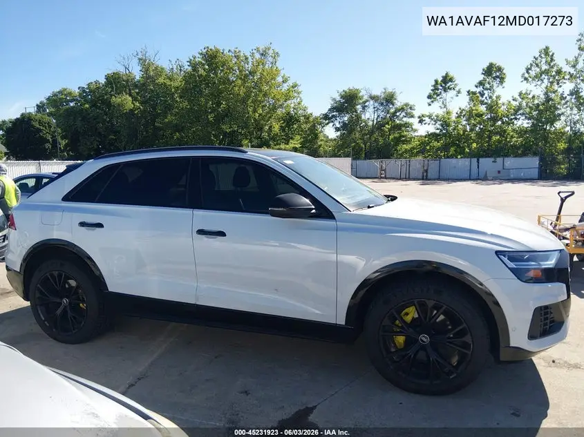 2021 Audi Q8 Premium 55 Tfsi Quattro Tiptronic VIN: WA1AVAF12MD017273 Lot: 45231923