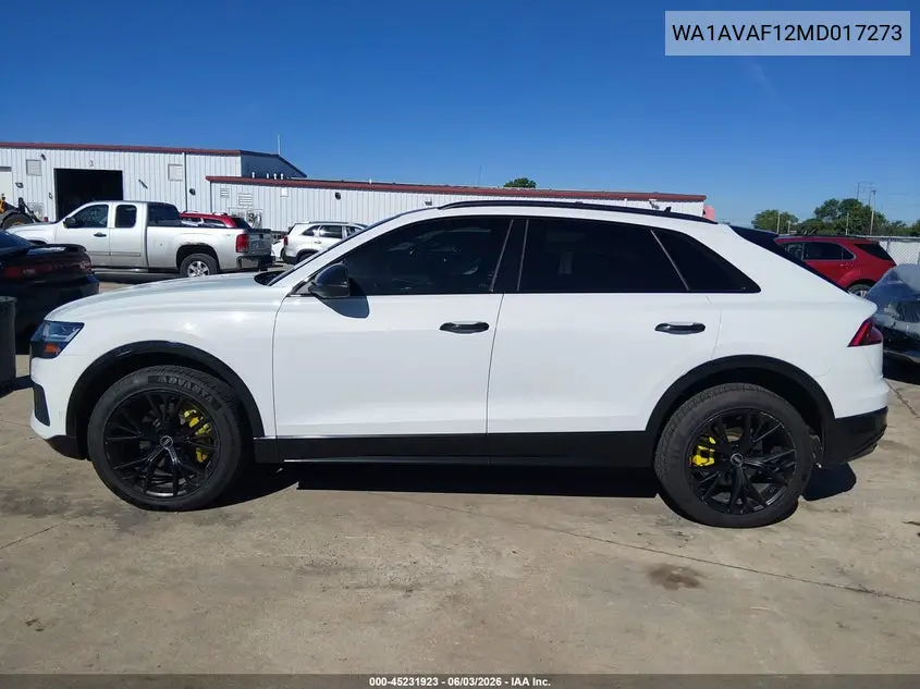 2021 Audi Q8 Premium 55 Tfsi Quattro Tiptronic VIN: WA1AVAF12MD017273 Lot: 45231923