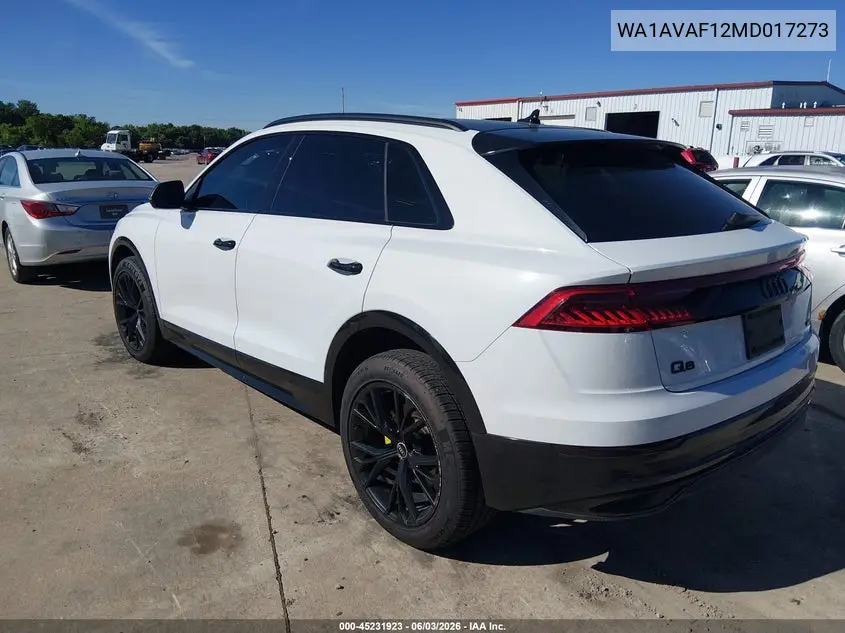 2021 Audi Q8 Premium 55 Tfsi Quattro Tiptronic VIN: WA1AVAF12MD017273 Lot: 45231923