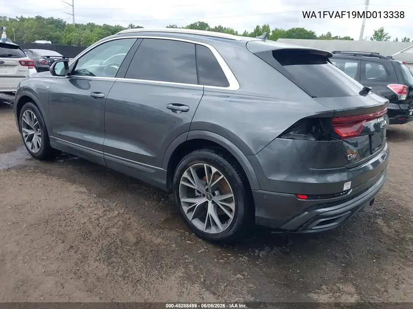 2021 Audi Q8 Prestige 55 Tfsi Quattro Tiptronic VIN: WA1FVAF19MD013338 Lot: 45288499