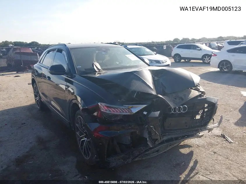 2021 Audi Q8 Premium Plus 55 Tfsi Quattro Tiptronic VIN: WA1EVAF19MD005123 Lot: 45515698