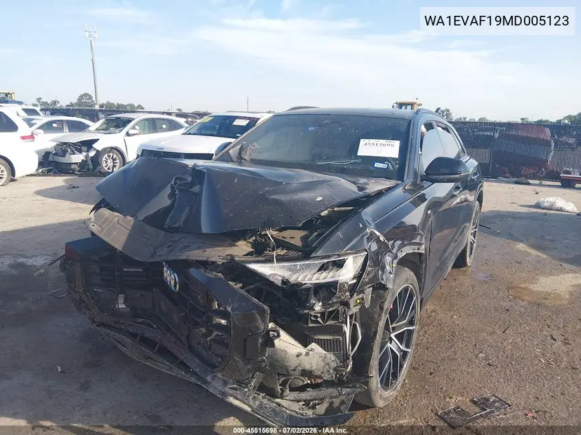 2021 Audi Q8 Premium Plus 55 Tfsi Quattro Tiptronic VIN: WA1EVAF19MD005123 Lot: 45515698