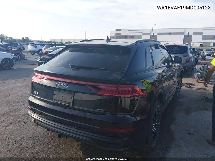 2021 Audi Q8 Premium Plus 55 Tfsi Quattro Tiptronic VIN: WA1EVAF19MD005123 Lot: 45515698
