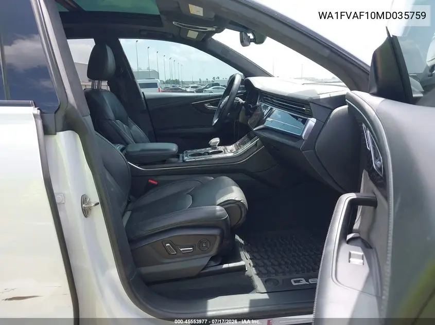 2021 Audi Q8 Prestige 55 Tfsi Quattro Tiptronic VIN: WA1FVAF10MD035759 Lot: 45553977