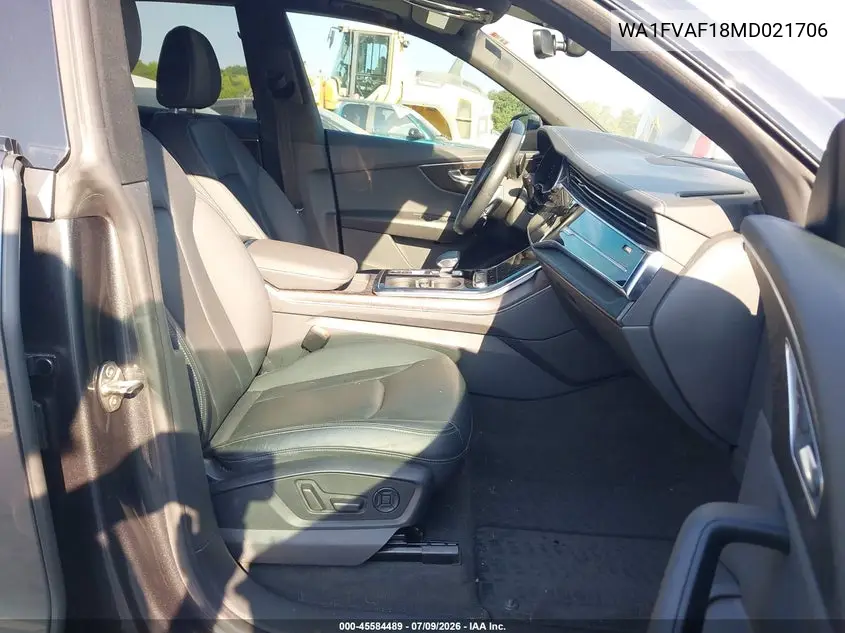2021 Audi Q8 Prestige 55 Tfsi Quattro Tiptronic VIN: WA1FVAF18MD021706 Lot: 45584489