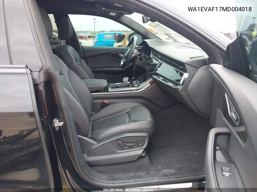 2021 Audi Q8 Premium Plus 55 Tfsi Quattro Tiptronic VIN: WA1EVAF17MD004018 Lot: 45616532