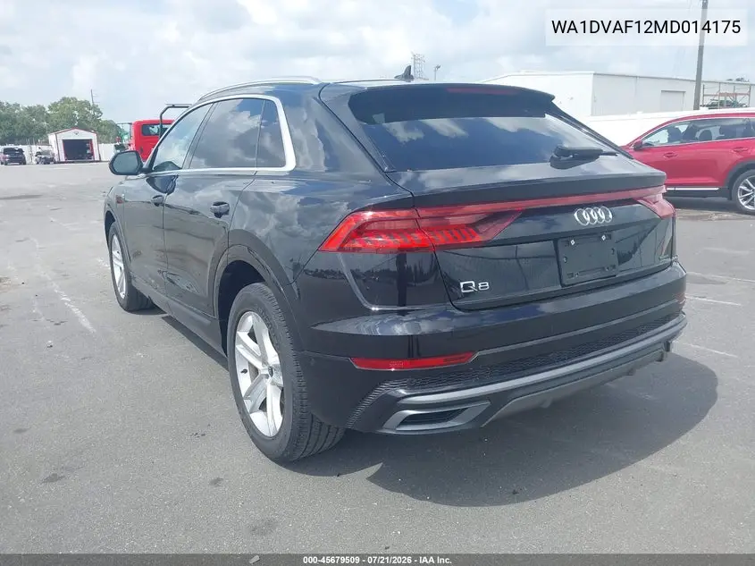 2021 Audi Q8 55 Progressiv VIN: WA1DVAF12MD014175 Lot: 45679509