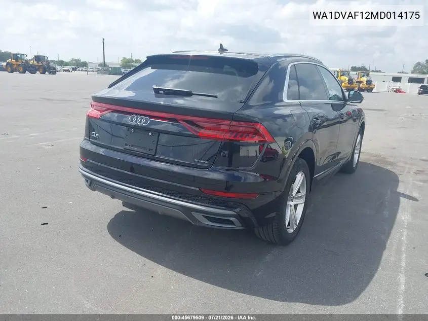 2021 Audi Q8 55 Progressiv VIN: WA1DVAF12MD014175 Lot: 45679509