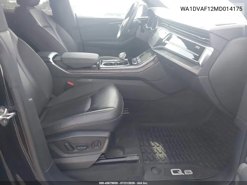 2021 Audi Q8 55 Progressiv VIN: WA1DVAF12MD014175 Lot: 45679509