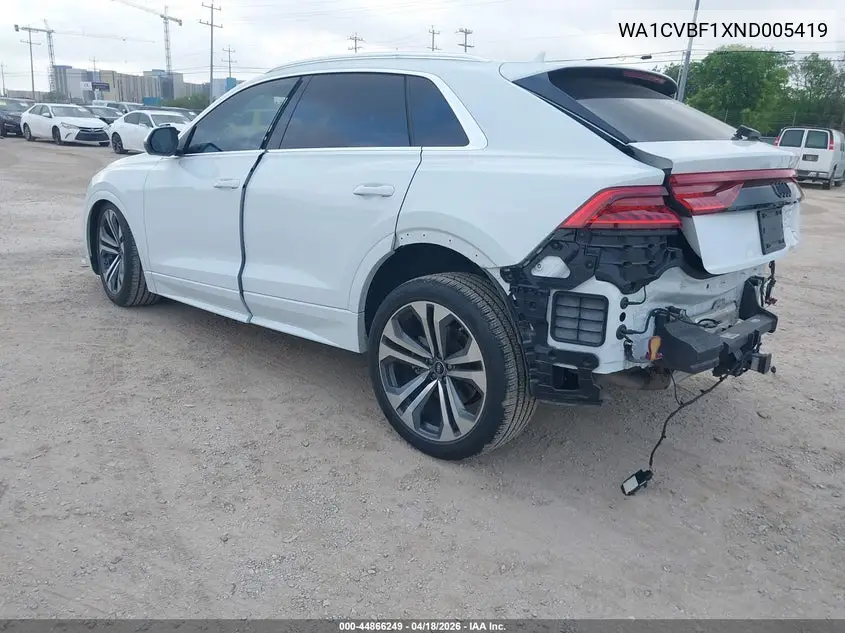 2022 Audi Q8 Prestige 55 Tfsi Quattro Tiptronic VIN: WA1CVBF1XND005419 Lot: 44866249