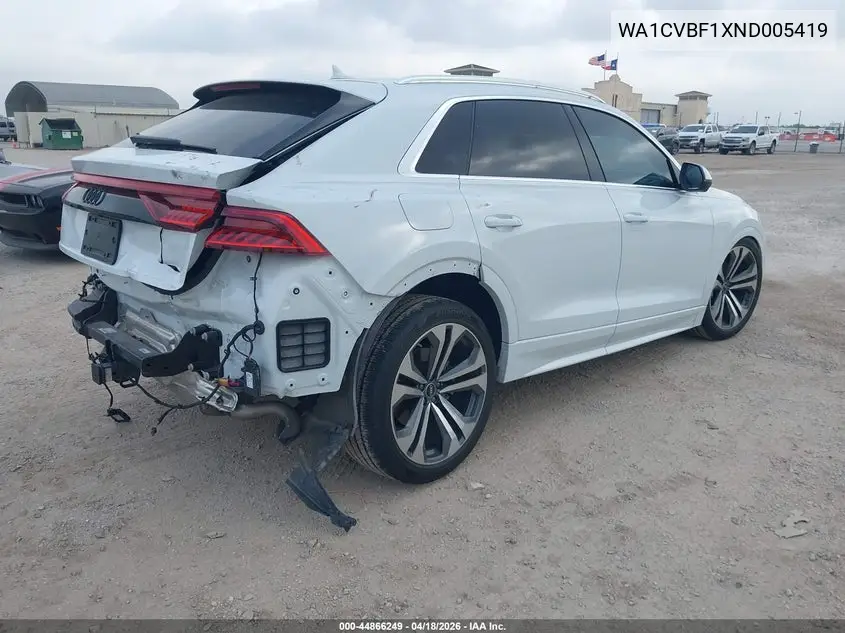 2022 Audi Q8 Prestige 55 Tfsi Quattro Tiptronic VIN: WA1CVBF1XND005419 Lot: 44866249