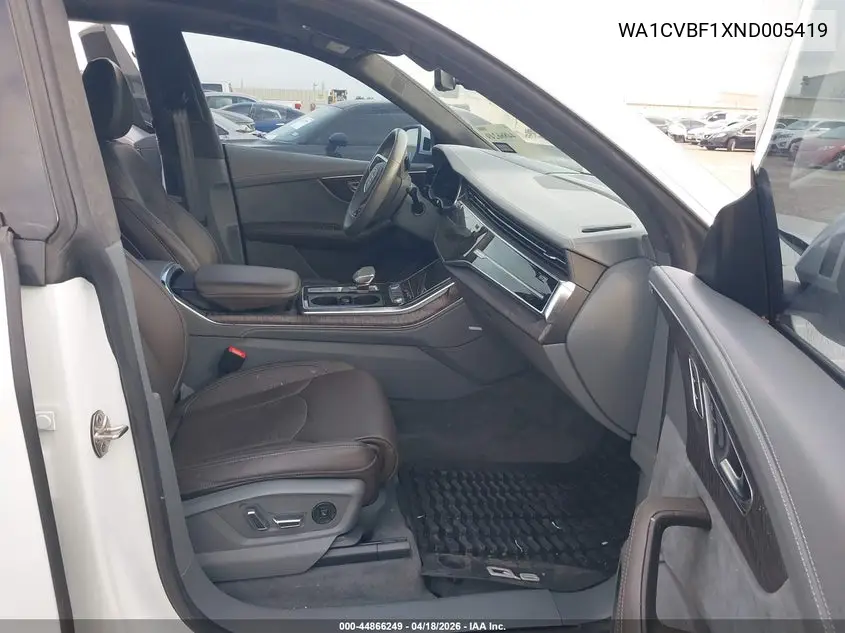 2022 Audi Q8 Prestige 55 Tfsi Quattro Tiptronic VIN: WA1CVBF1XND005419 Lot: 44866249