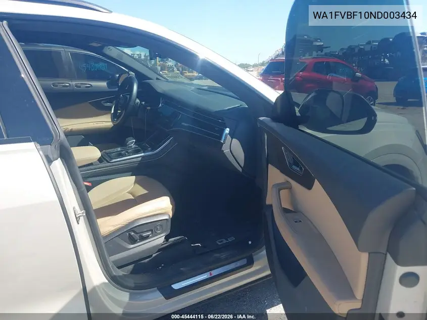 2022 Audi Q8 Prestige 55 Tfsi Quattro Tiptronic VIN: WA1FVBF10ND003434 Lot: 45444115