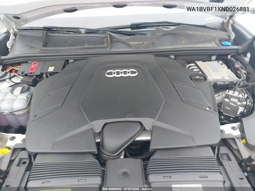 2022 Audi Q8 Premium Plus 55 Tfsi Quattro Tiptronic VIN: WA1BVBF1XND026881 Lot: 45560302